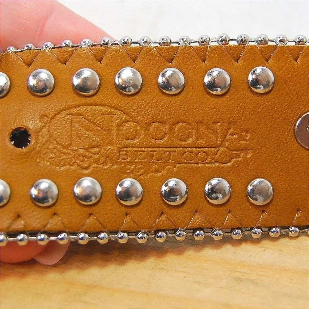Girls Nocona Belt Co. Black leather Rhinestone studded‎ Kids Western Rodeo 4T-5T